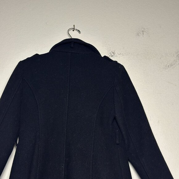 Michael Kors Wool Blend Coat Jacket Women 2P Black Full Zip Outerwear Fall Gold - Picture 14 of 16